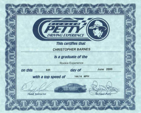 Certificate - My proof of speed!